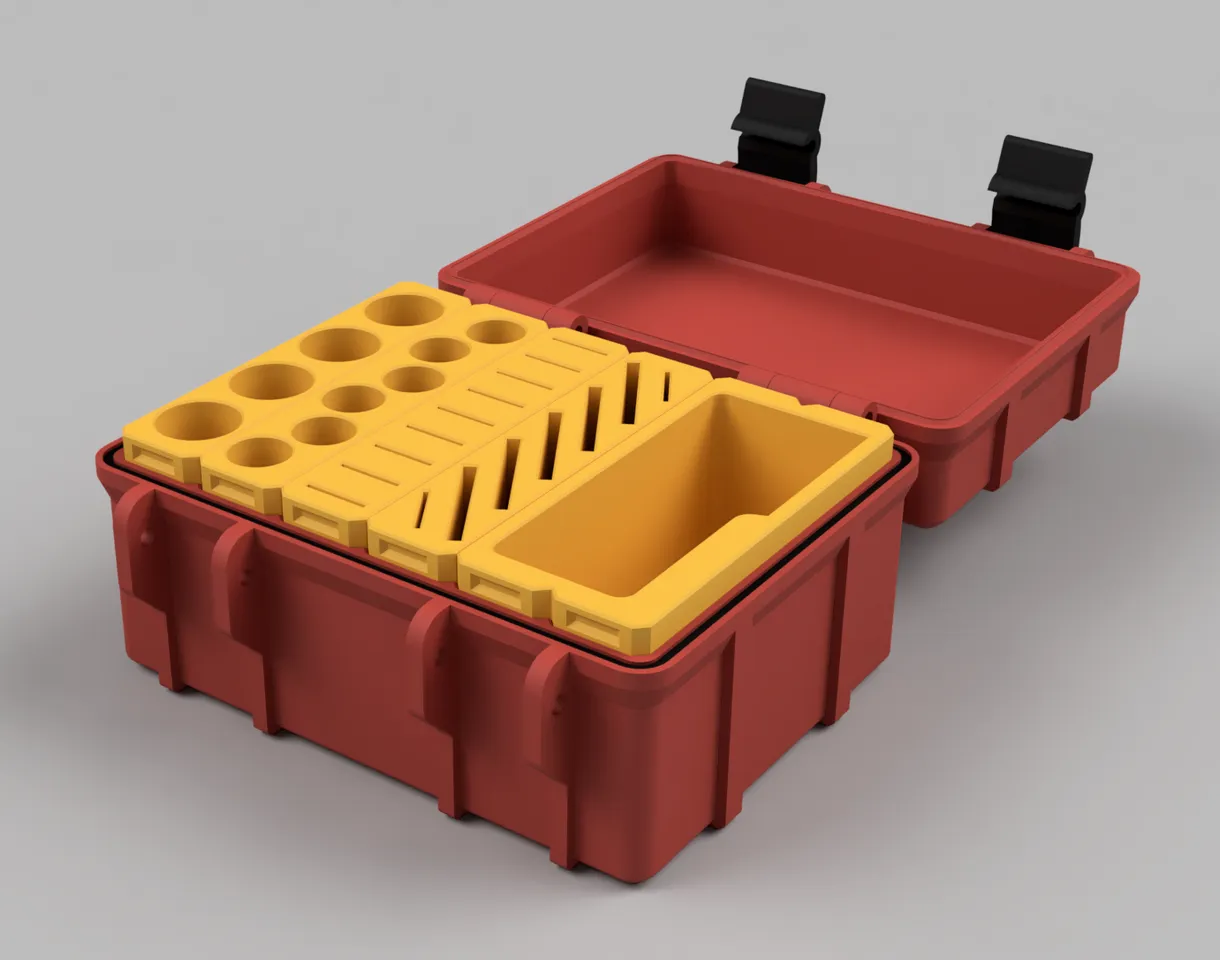 Rugged Box with Modular Slots (Parametric) - Normal height by
