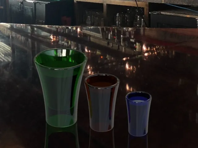 Shot Glasses!!! Long bending outwards