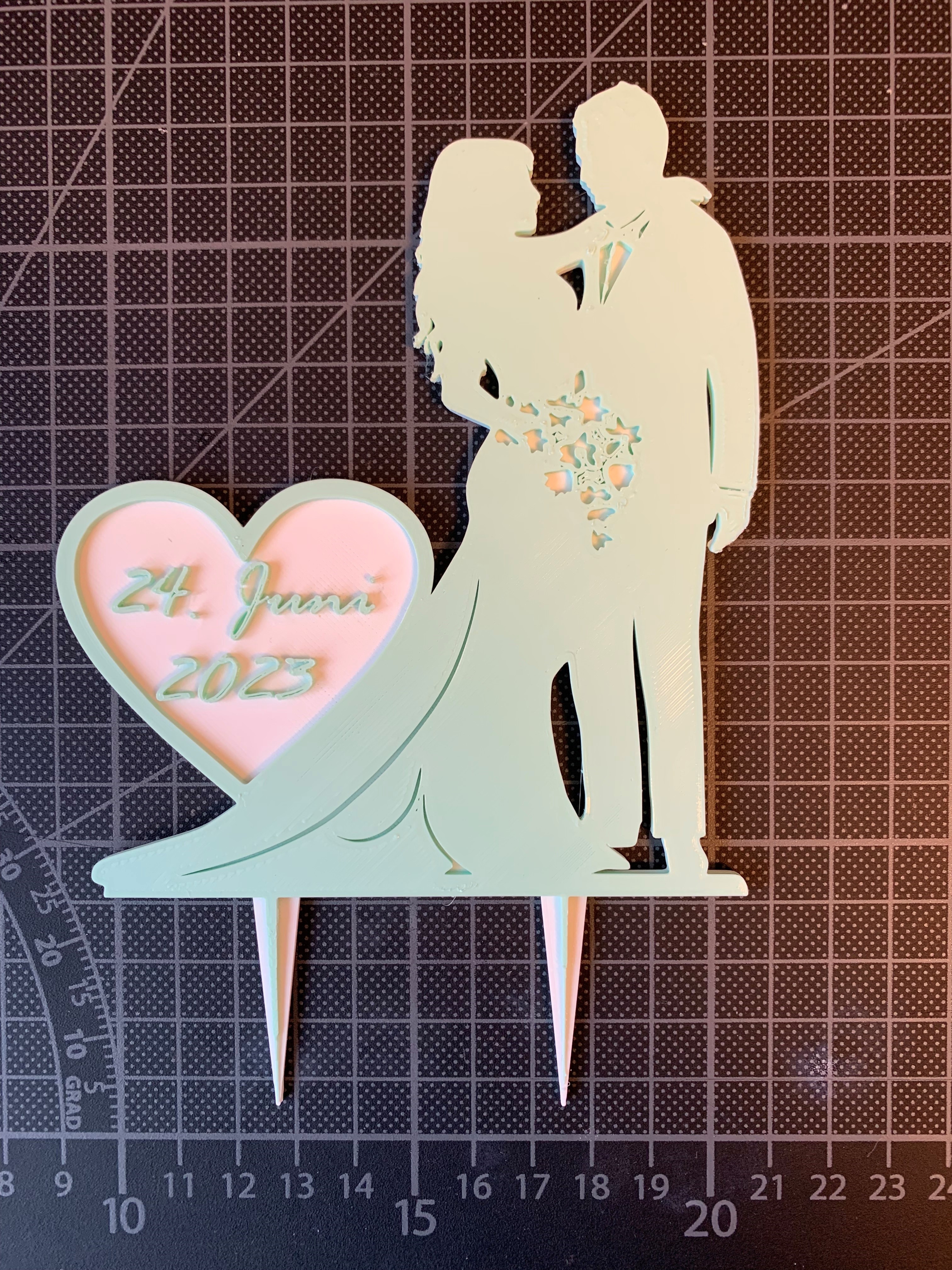 Wedding Cake Topper with lettering (modifiable)