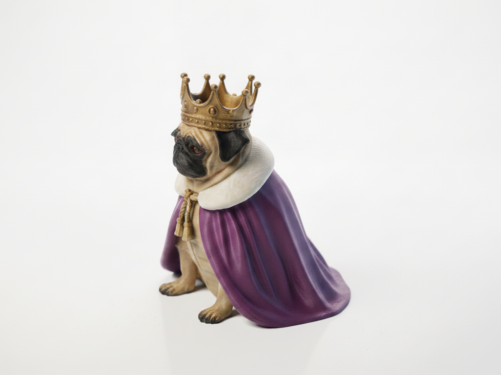 Dog King Figurine Animal Collectible 3D Printable