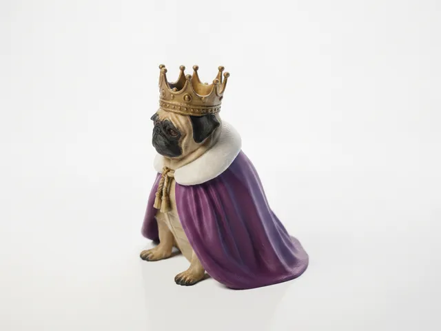 Dog King Figurine Animal Collectible 3D Printable