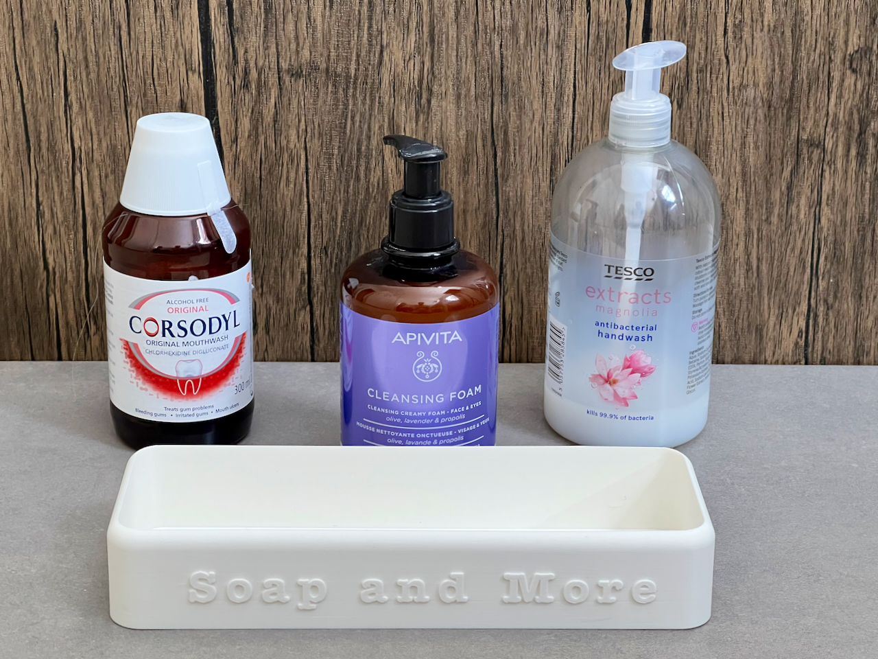 Bathroom organiser tray for soap dispensers & cosmetics by Ioannis ...