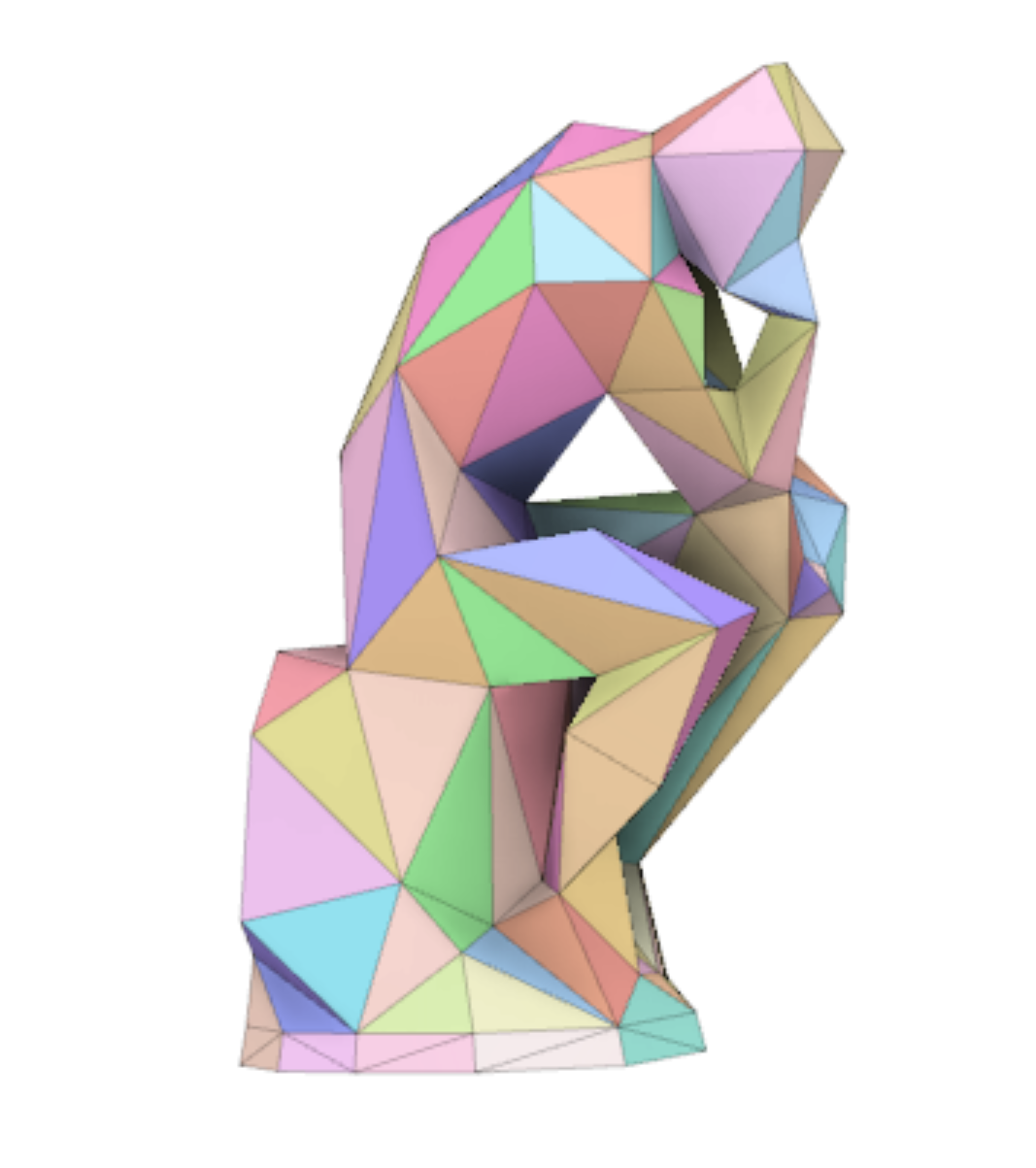 Miniatura 2 do modelo 3D Lowest poly The Thinker: Parametric Edition