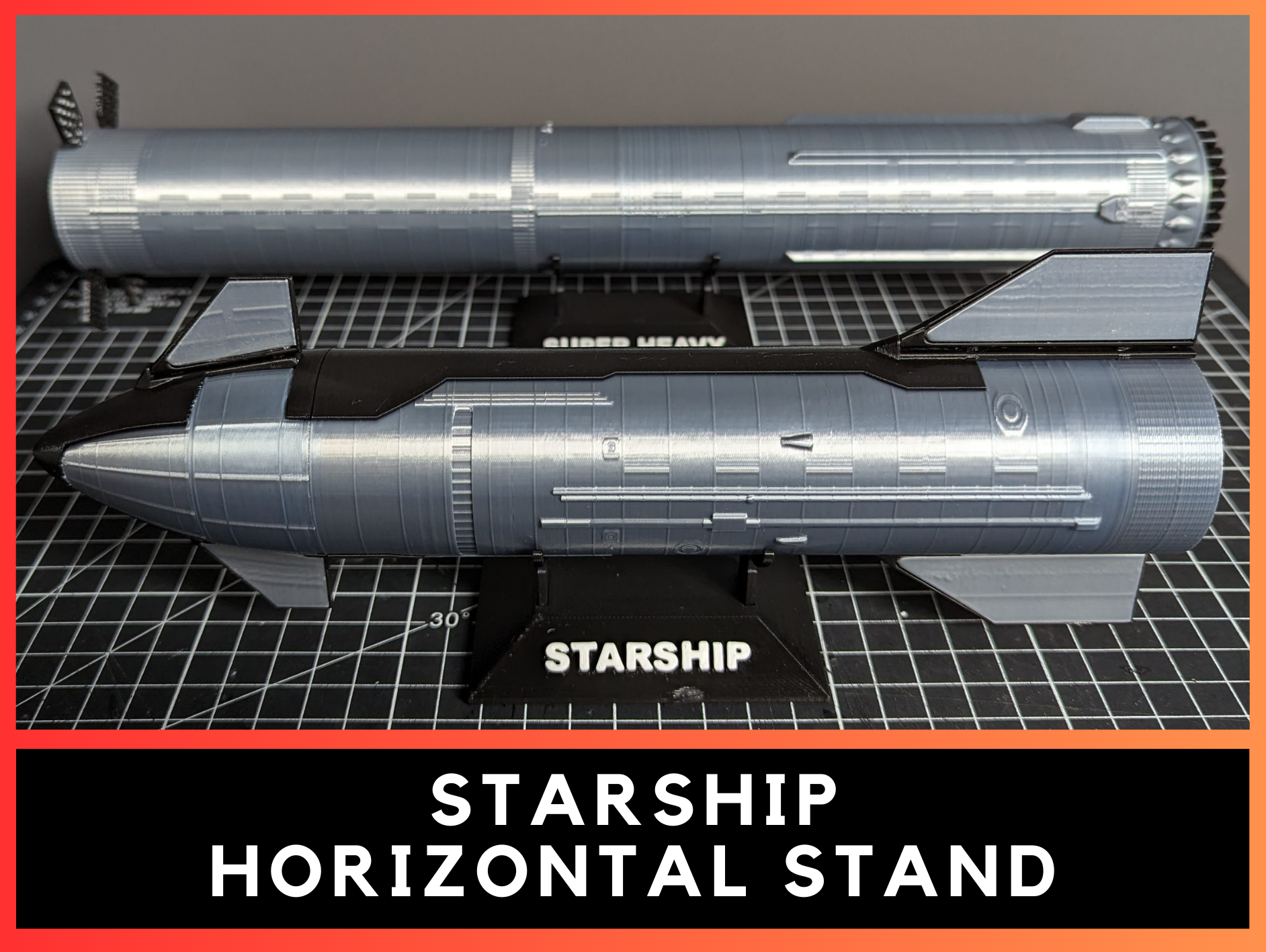 HORIZONTAL STAND FOR STARSHIP S24/B7 3D model thumbnail