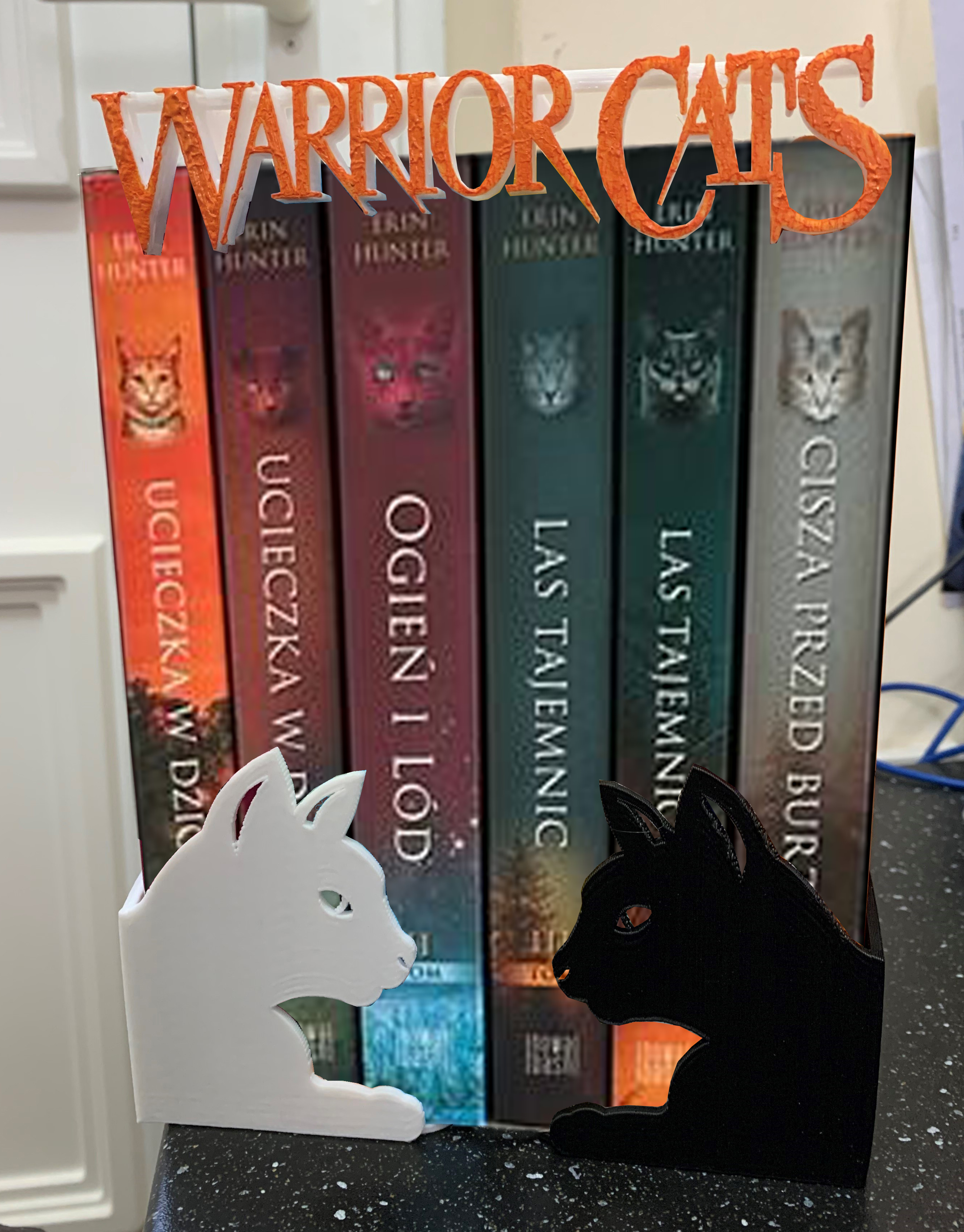 Cat bookends /Warrior Cats series