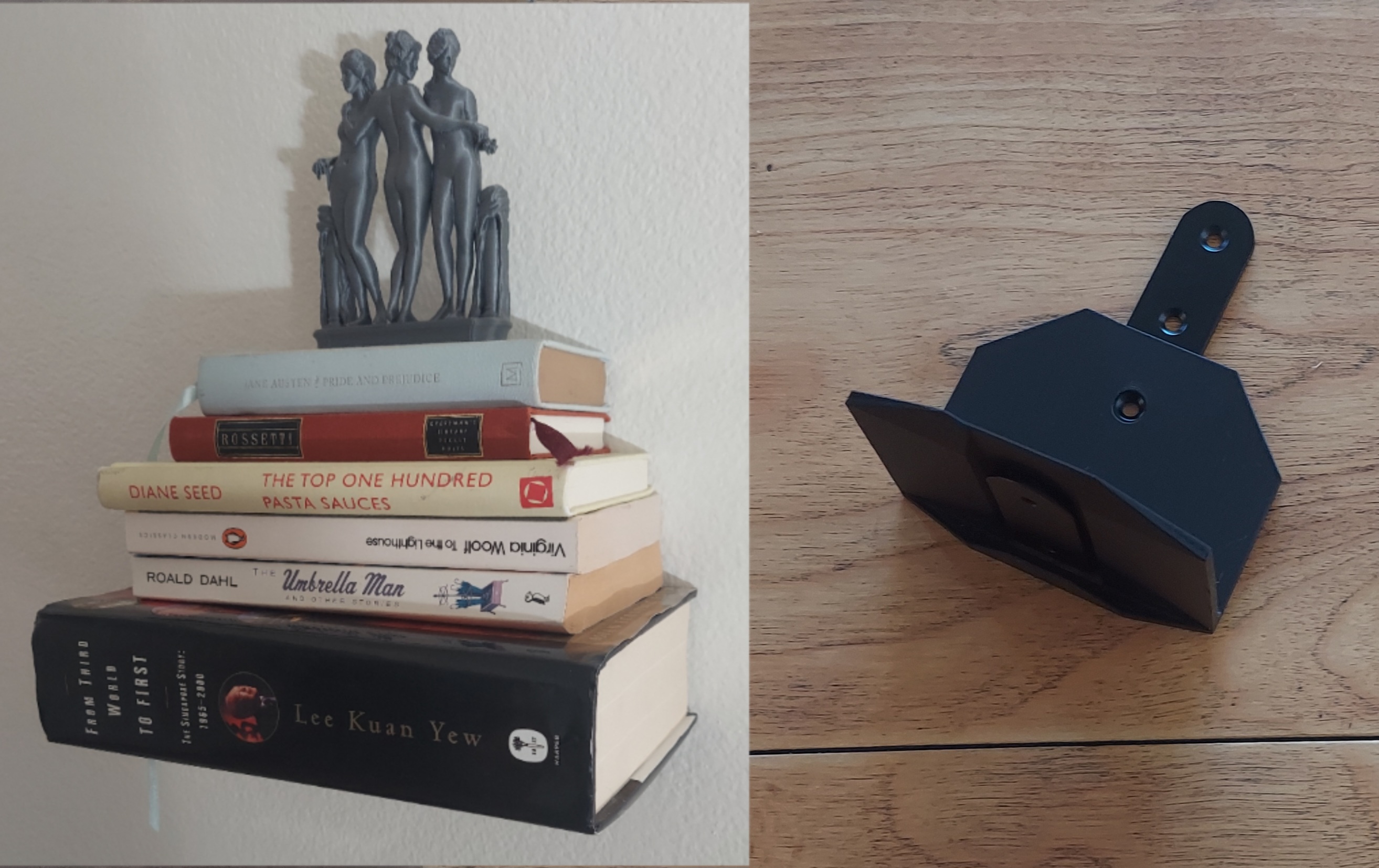 Hidden Vertical Bookend-Shelf