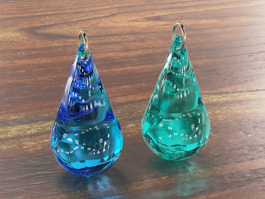 Drop shape earrings pendant