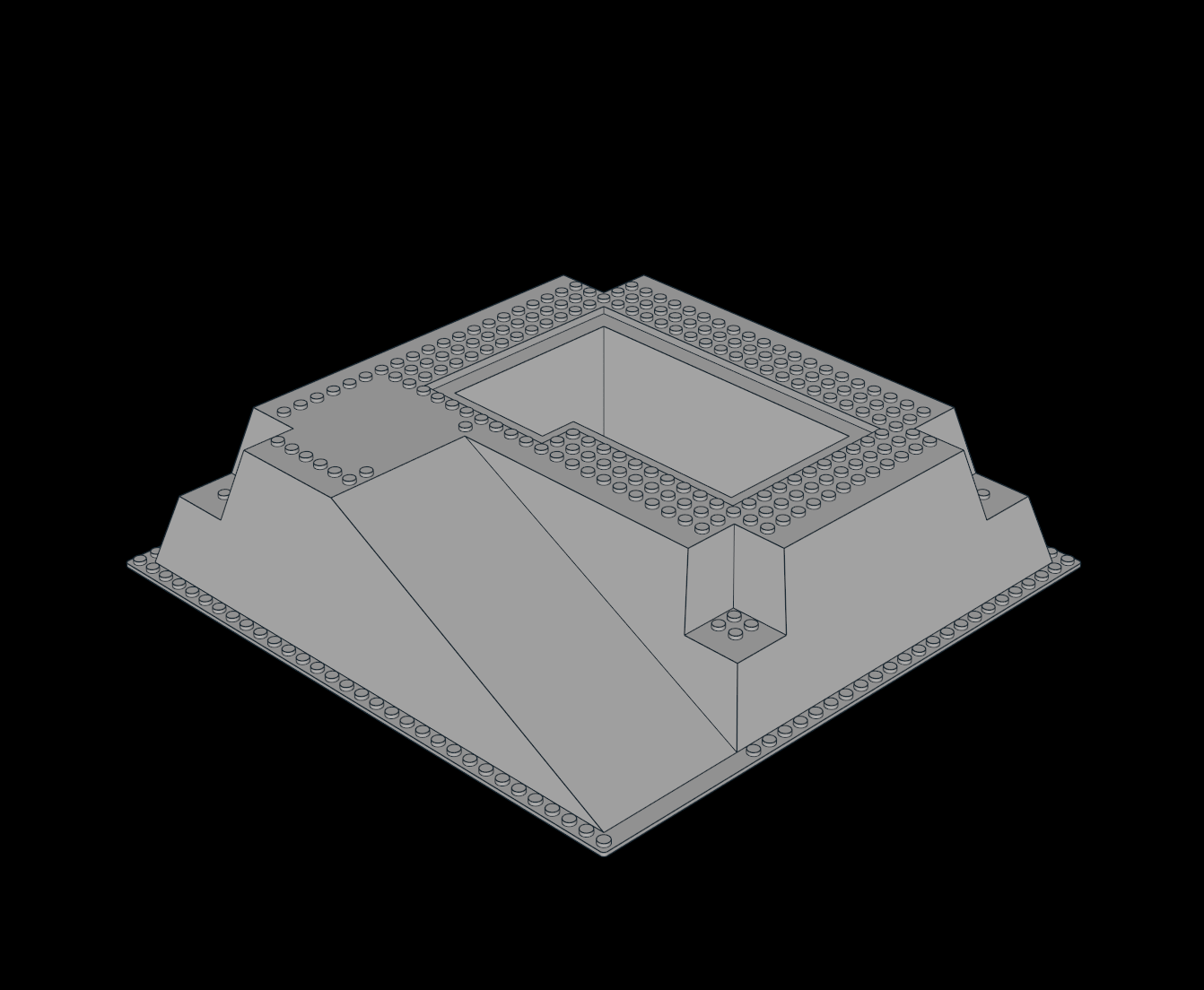 Lego Compatible (2552.dat) Baseplate 32 x 32 Raised with Ramp and Pit