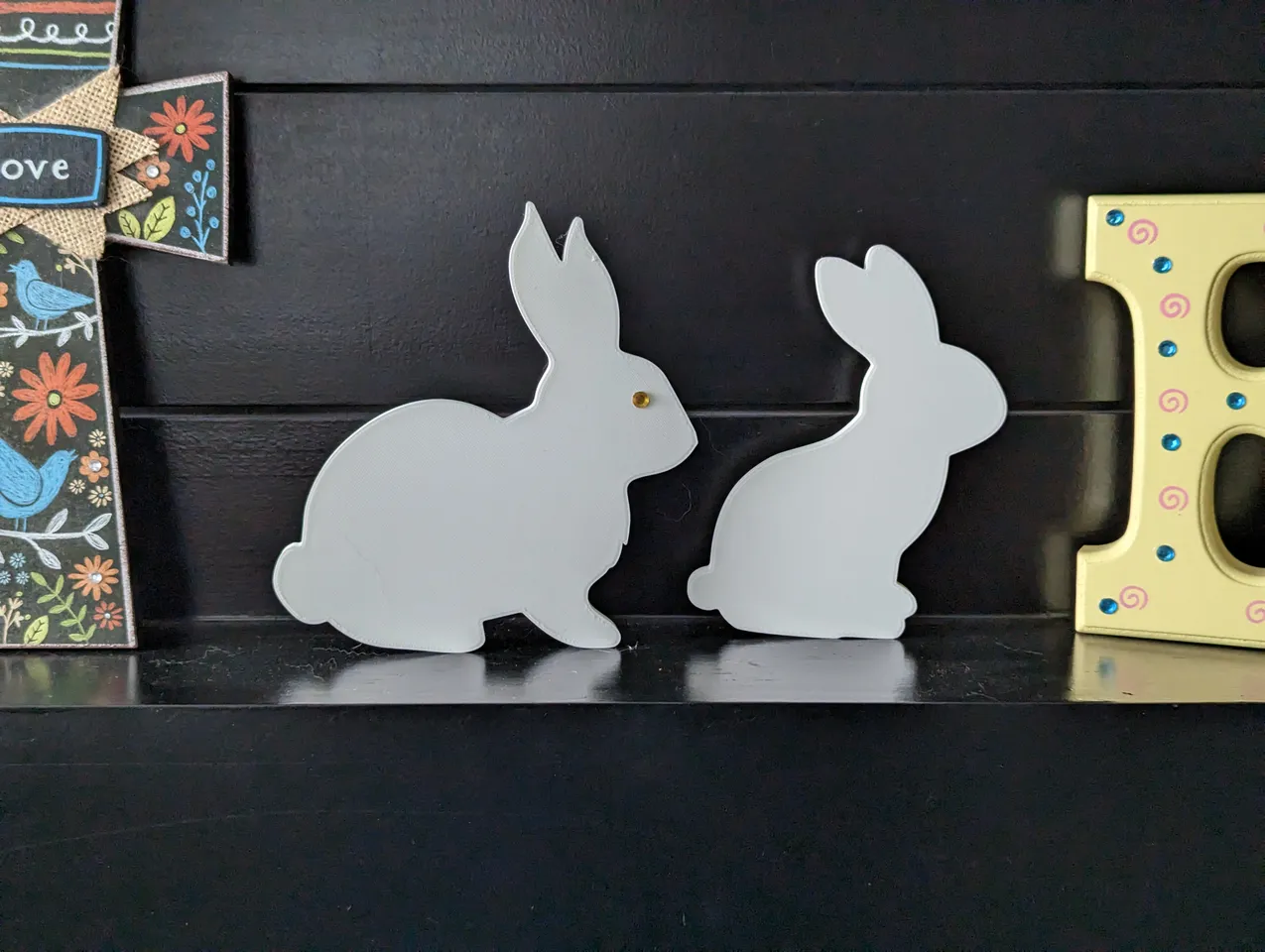 Flat 2D Bunnies with Base by sonnyc, Download free STL model