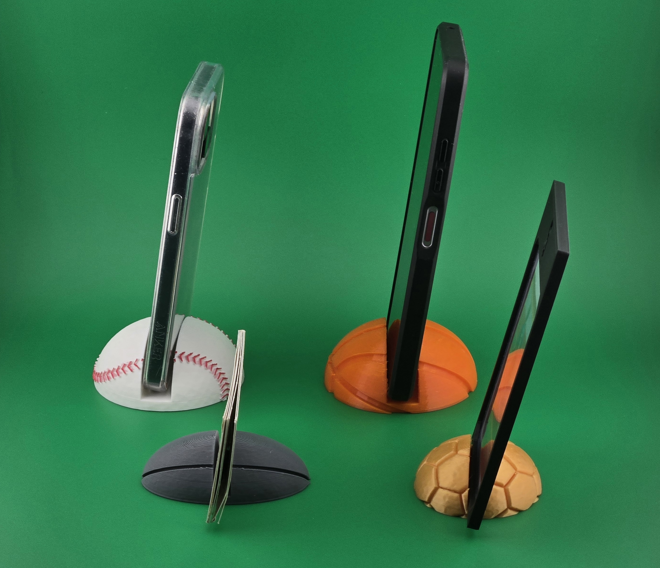 Sports Ball Phone Photo Card Stand Holder Set - Football Basketball Golf Baseball and more — thumbnail 2