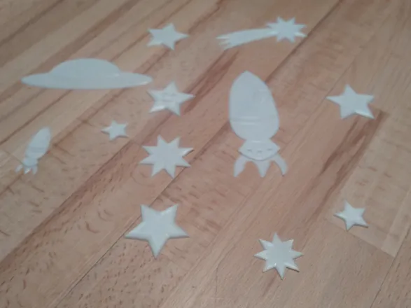 BED STAR SKY (star, comet, ufo, rocket) glow in the dark / Stern, Ufo, Komet, Rakete