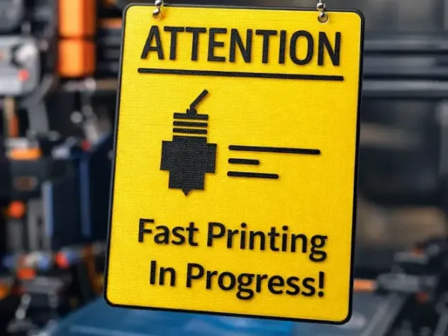 Attention Fast Printing In Progress! Sign