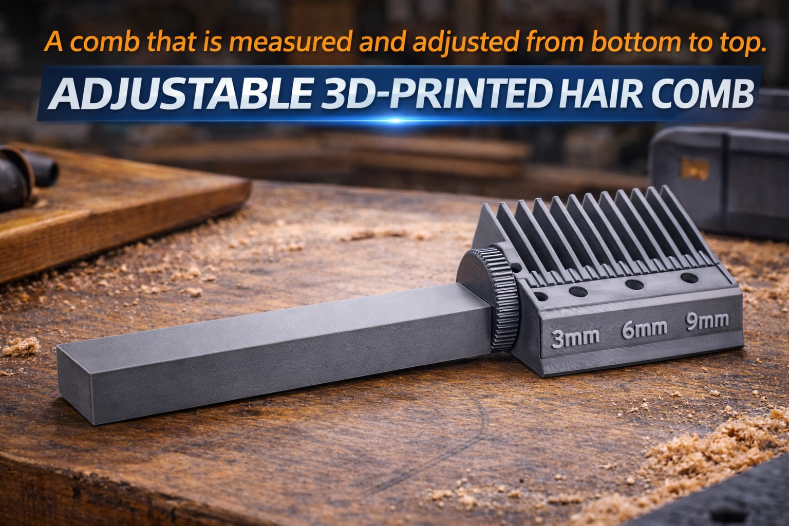 Precision Adjustable Hair Comb No.3 – Length Measuring Guide for Consistent Cuts
