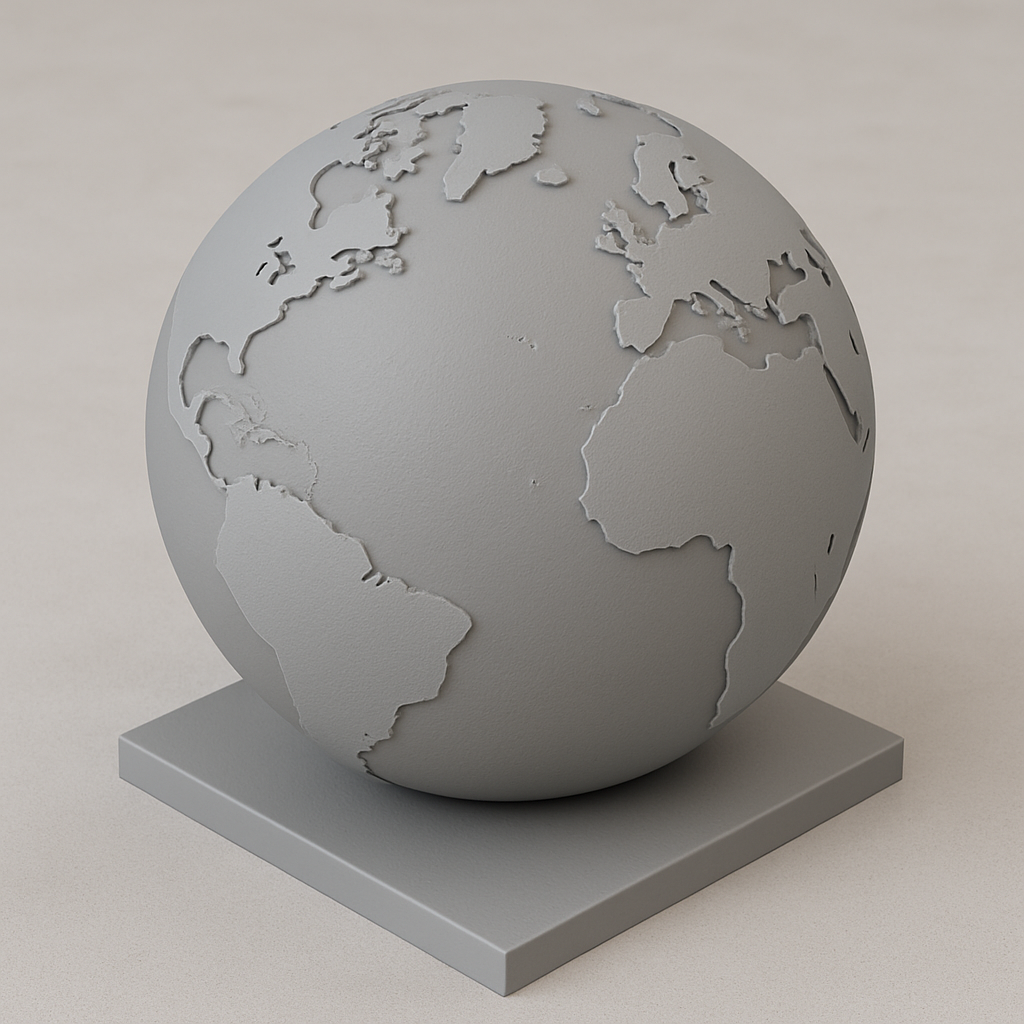 Globe With Raised Continents