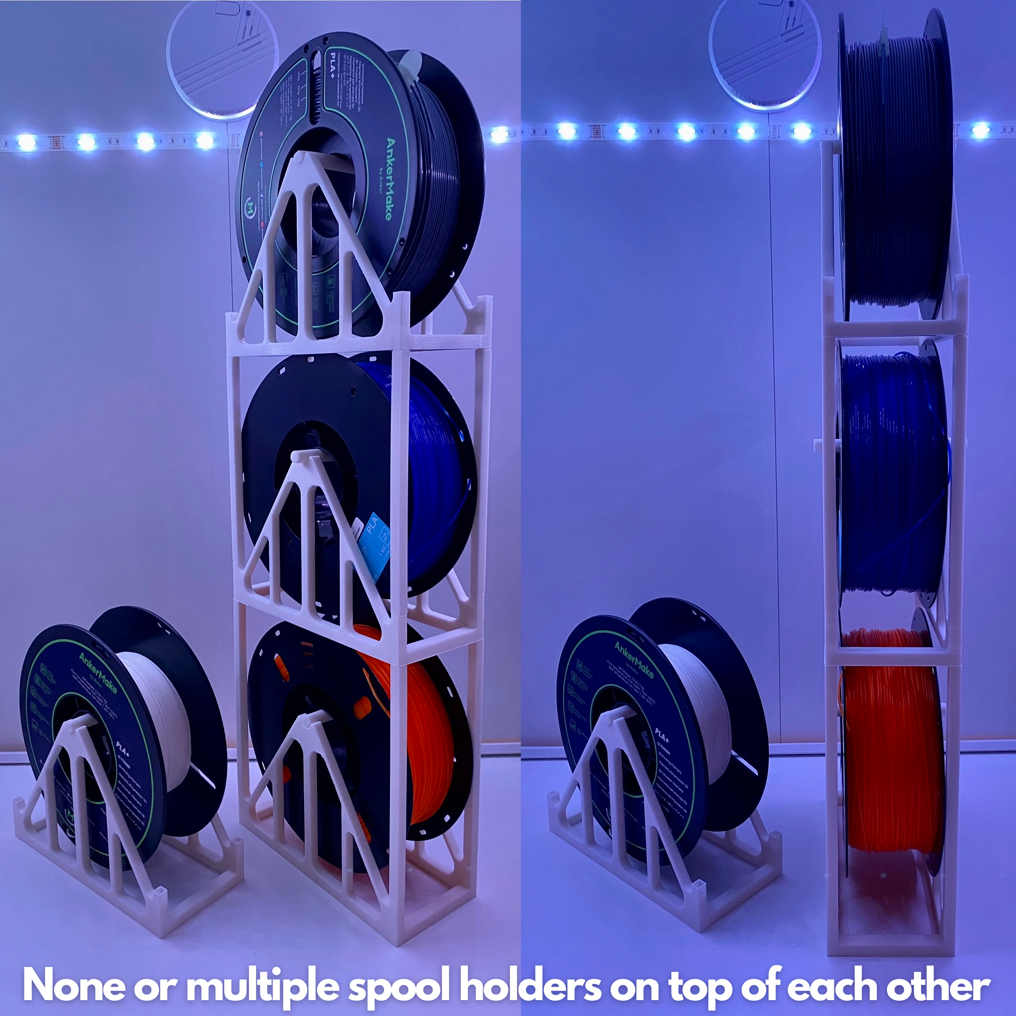 Miniatura 4 do modelo 3D Slim Stackable Spool Holder
