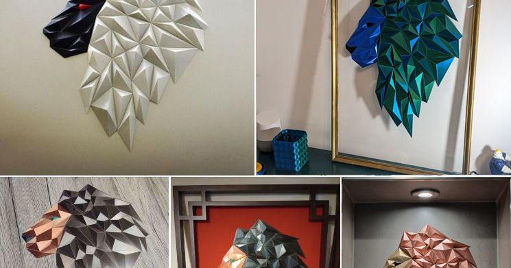 Geometric Lion Wall Art (version B) By Dgemily | Download Free STL ...