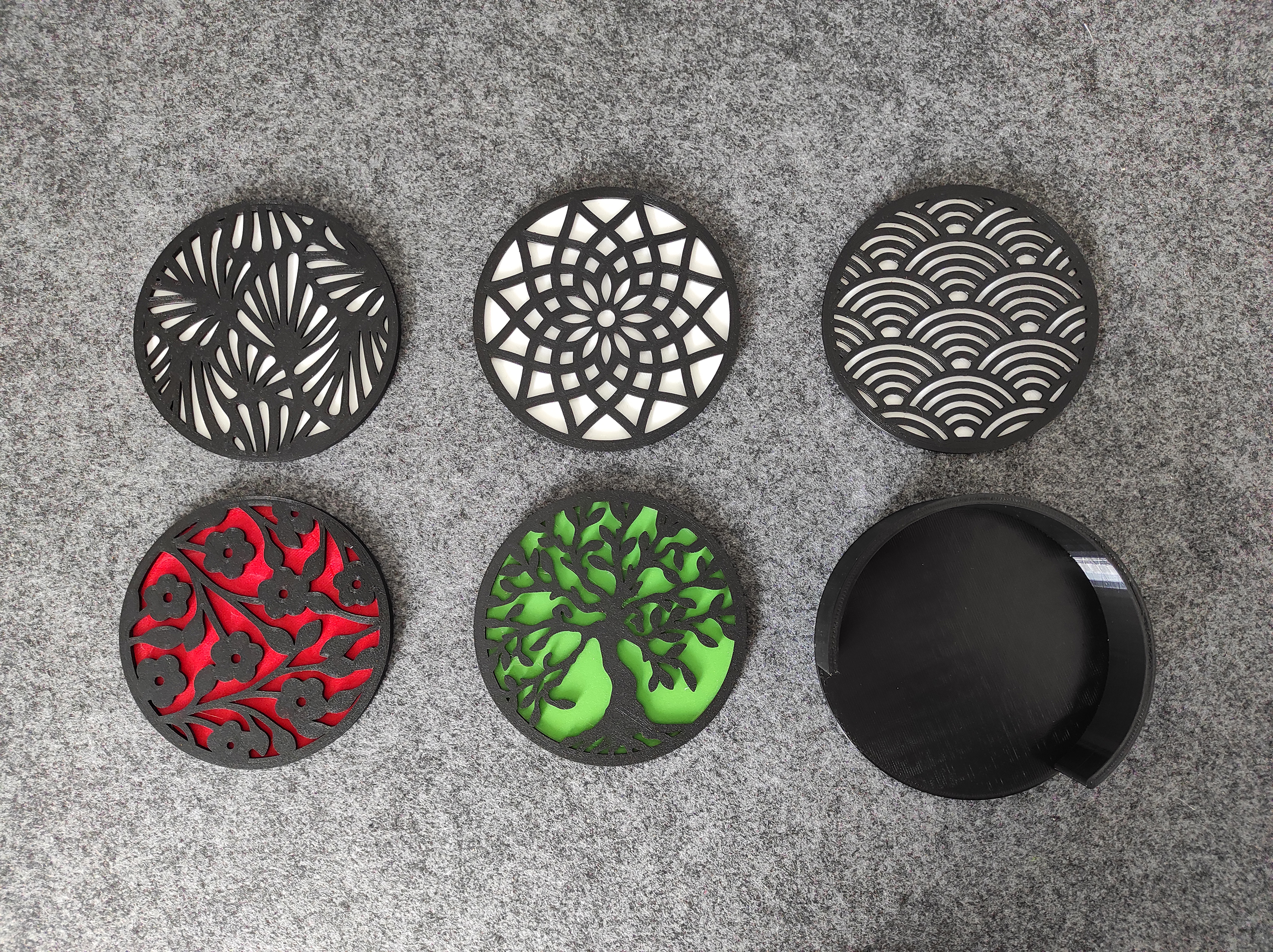 Set of Coasters + Holder