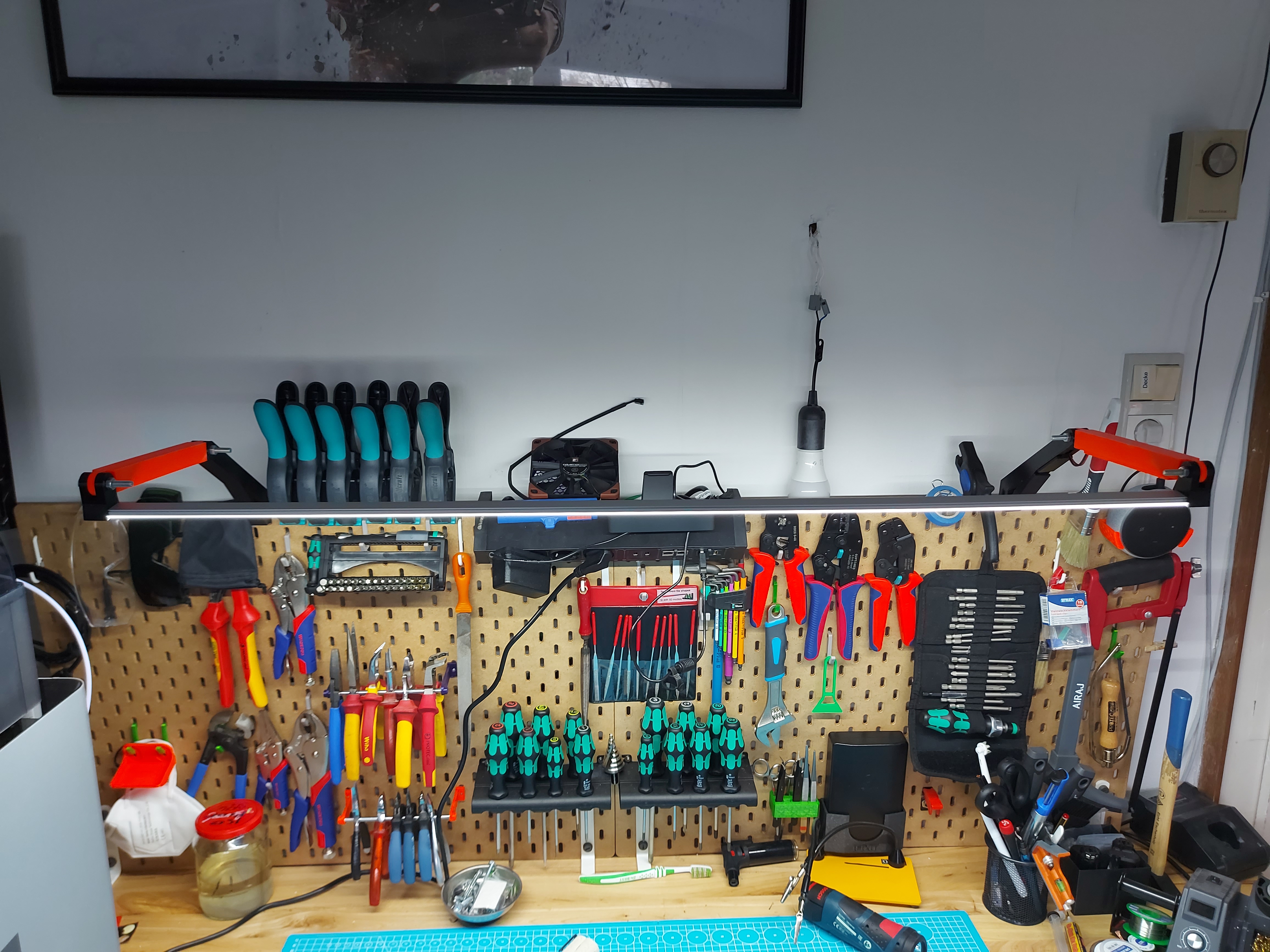 DIY Leuchte für Ikea Skadis / DIY light for Ikea Skadis