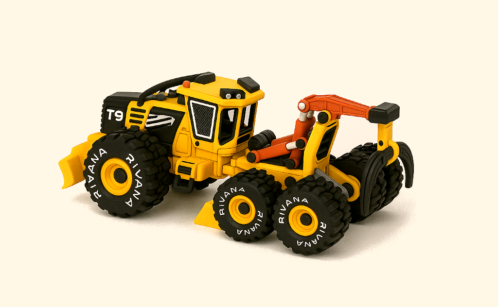 Yellow Log Skidder-All Dual Wheels