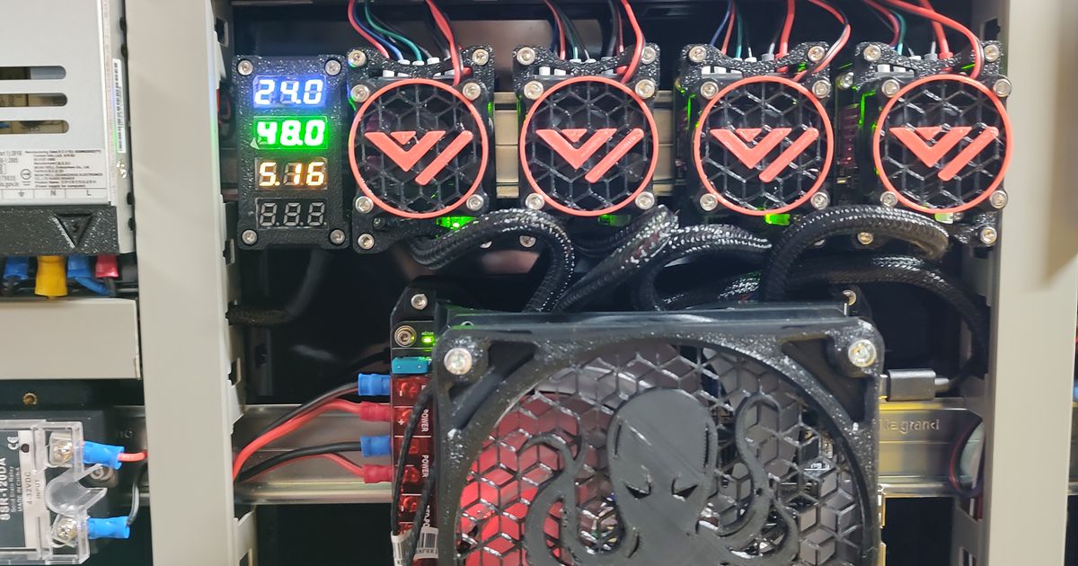 DIN Rail Support For Four Mini Voltmeters By Aldoale Download Free STL Model Printables Com