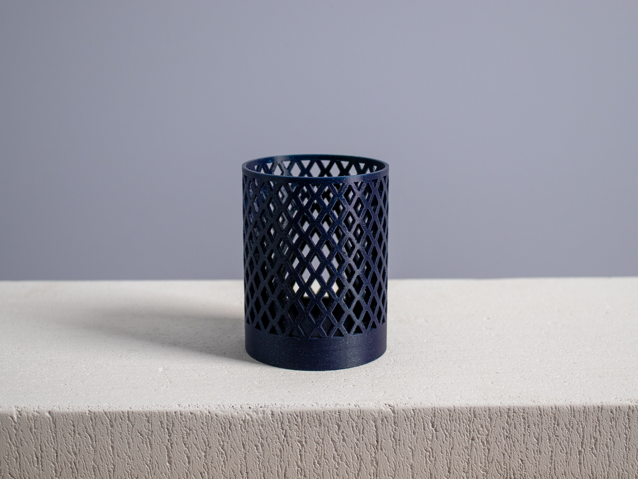 Cylinder Pencil Holder with Diamond Texture by Slimprint Download