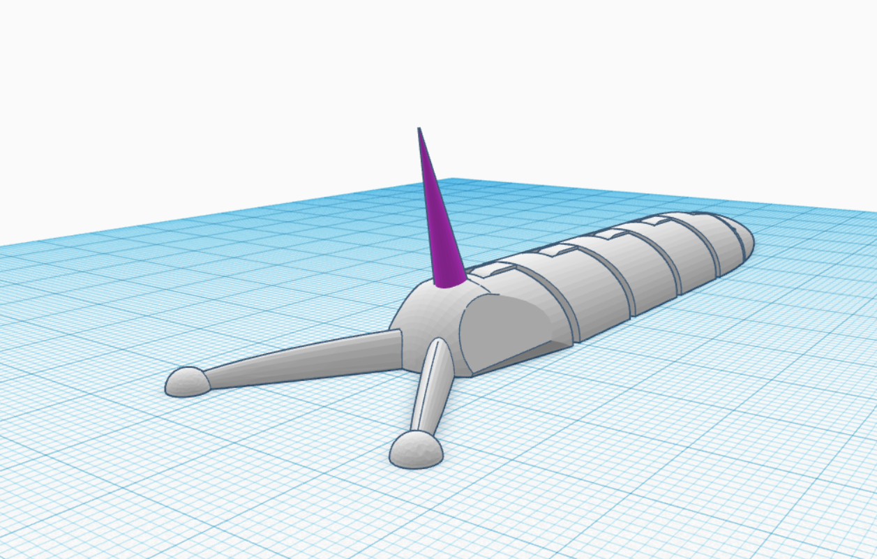 Articulating slug with unicorn horn