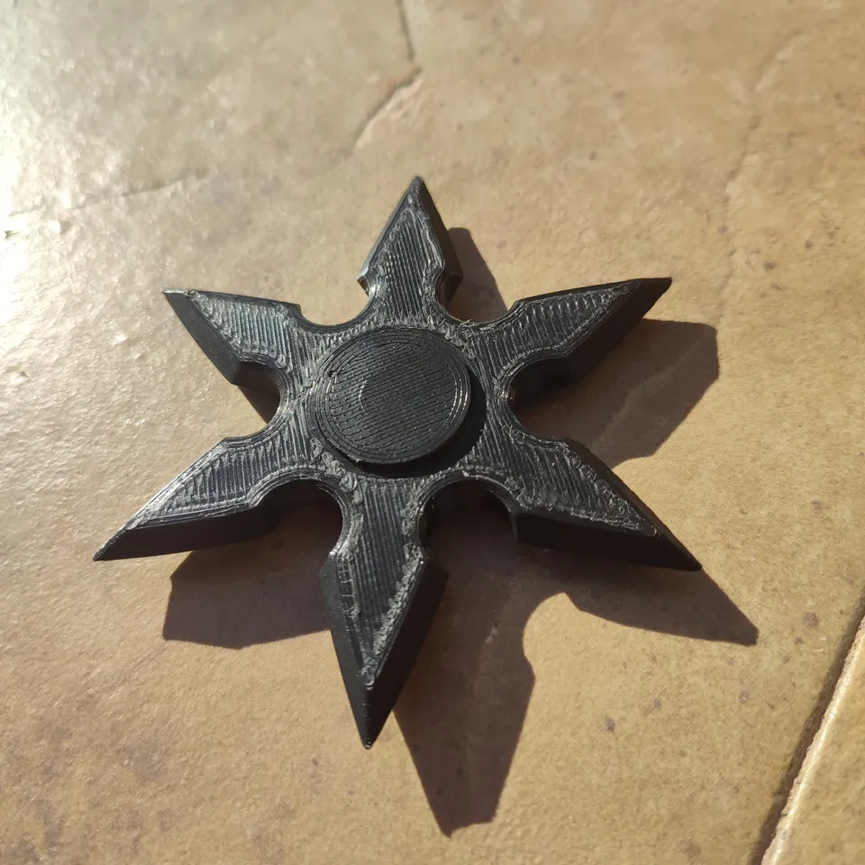 Shuriken Ninja Star Fidget Hand Spinner - 3D Printed