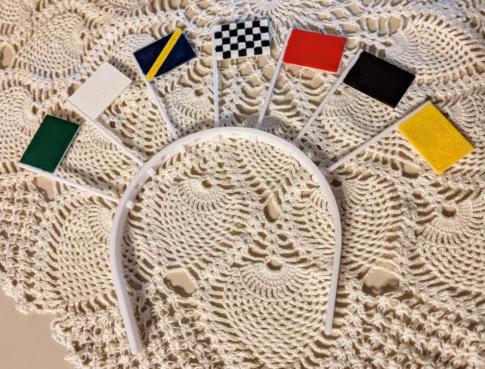 Indy 500 Flag Headband (Doll-sized) by Mark Hall | Download free STL ...