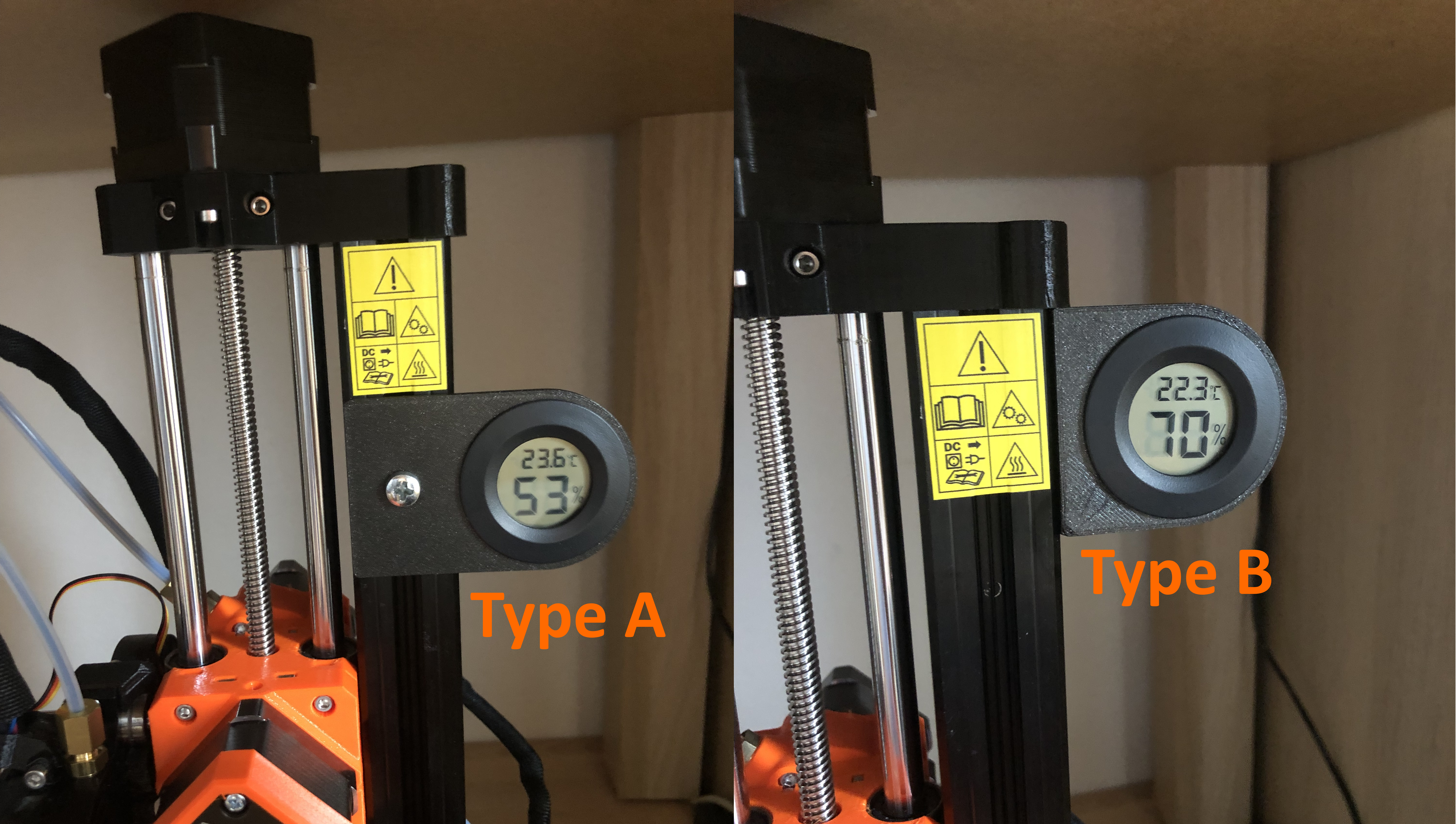 Holder for round temperature/humidity sensor for Alu extrusion 3030  (Prusa Mini)