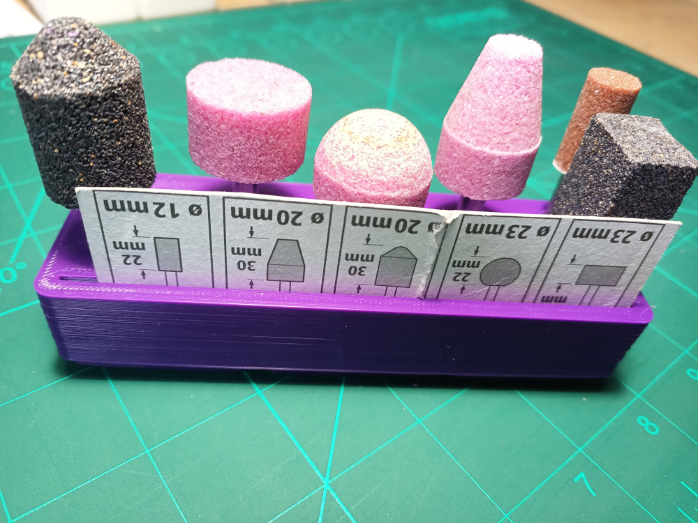 Gridfinity storage for Wolfcraft grinding heads