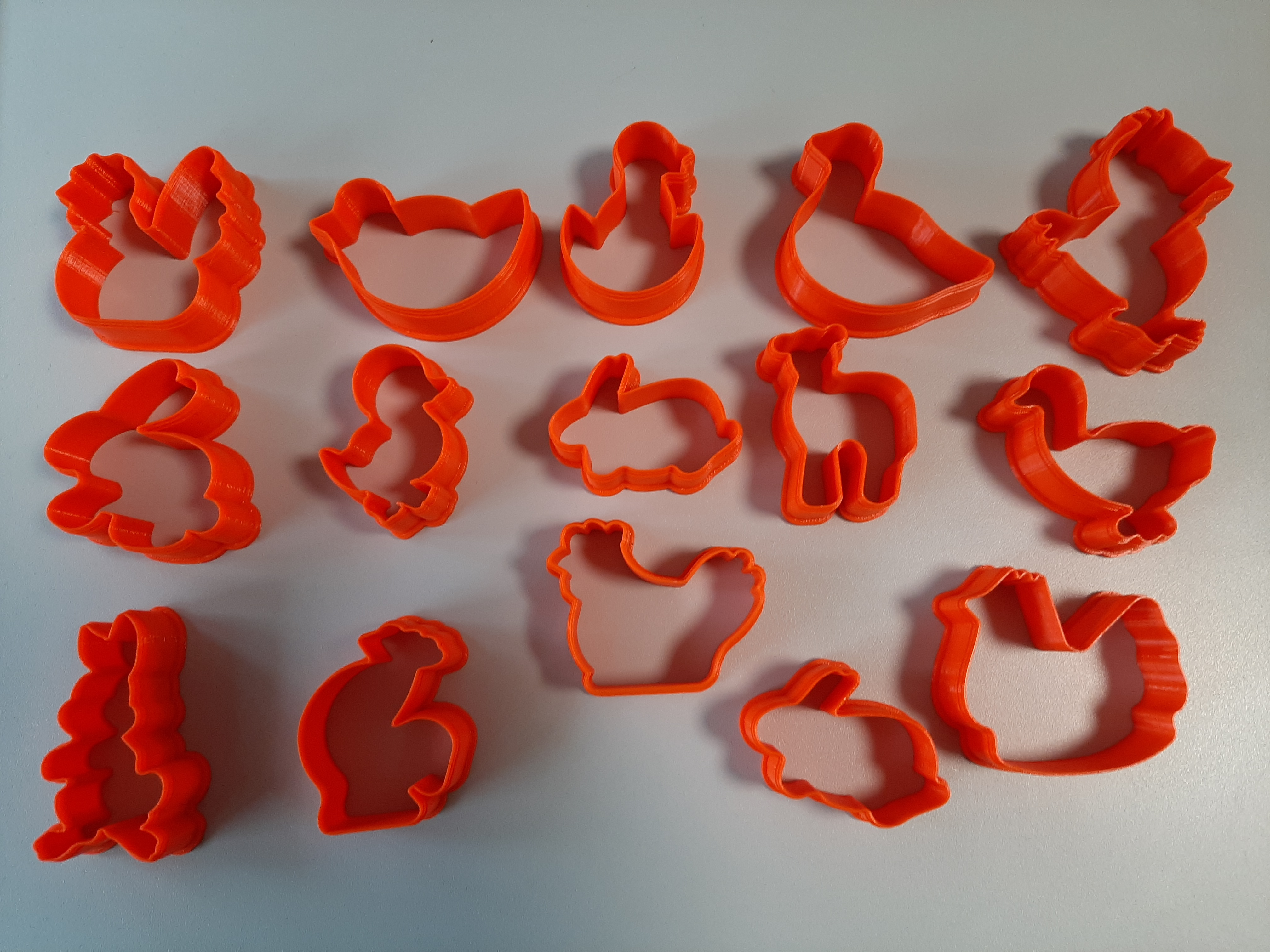 21 Easter Cookie Biscuit Gingerbread Cutters (butterfly, cat, egg, flower, hen, chick, rabbit, sheep, bunny, duck, duckling, goose, hen, chicken, lamb, rooster)