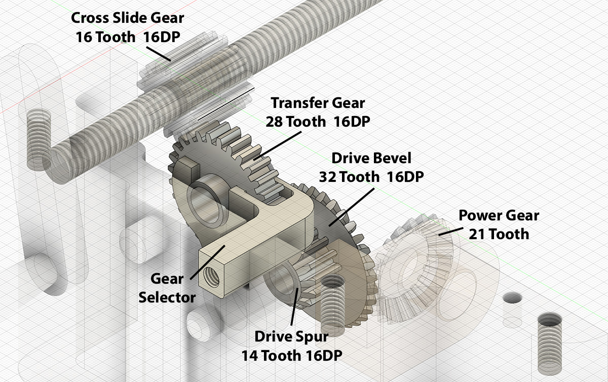 Murad Cadet lathe power crossfeed gearing by Xed Download free STL