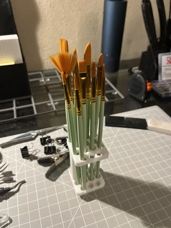 Gridfinity Paintbrush Holder by Maker Null, Download free STL model