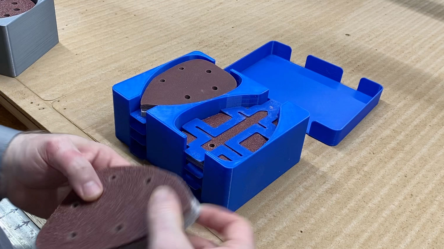 MOUSE SANDING PAPER BOX, LID, and GRIT DIVIDER TABS DOUBLE BANK