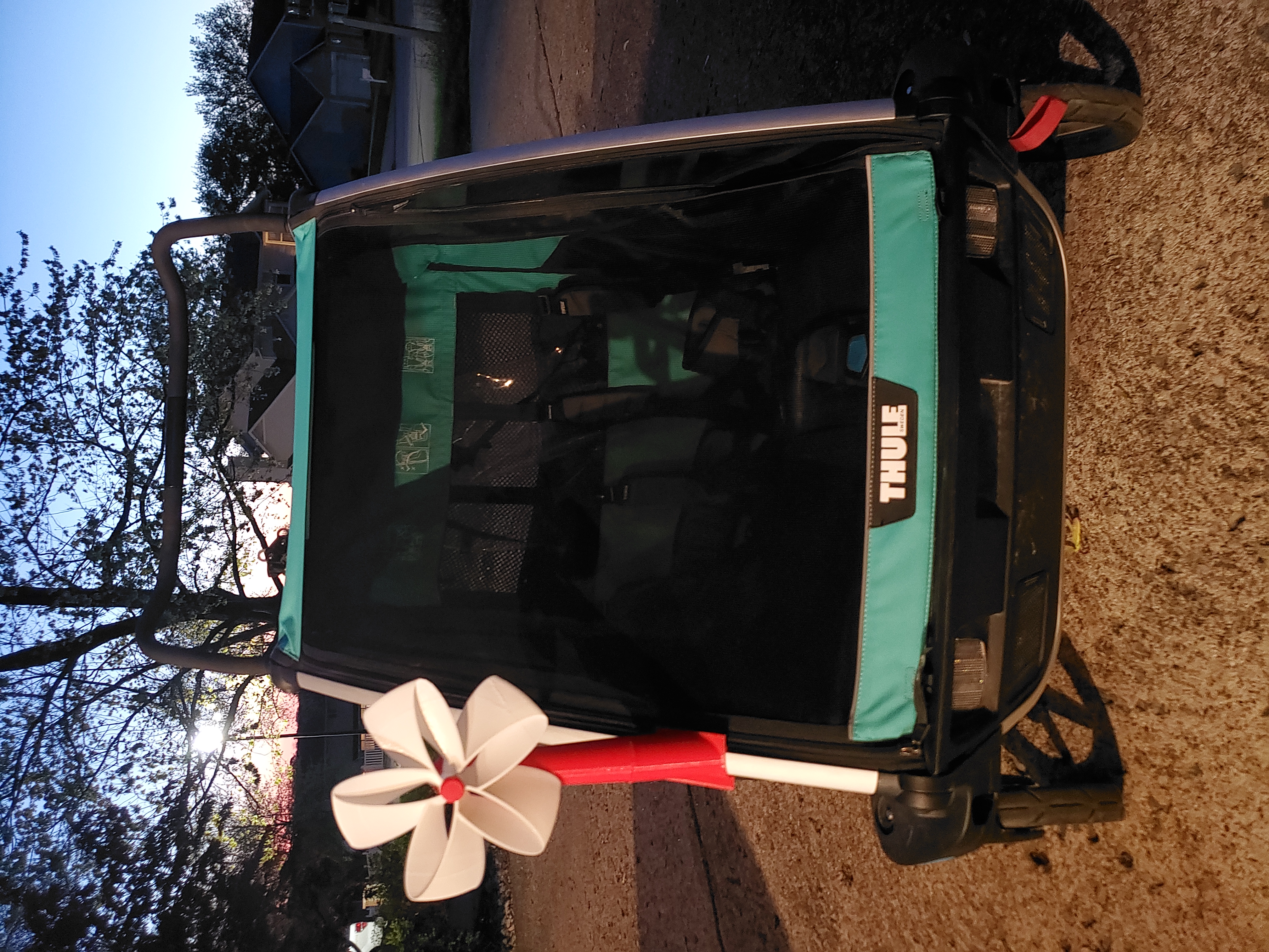 Pinwheel mounted to stroller