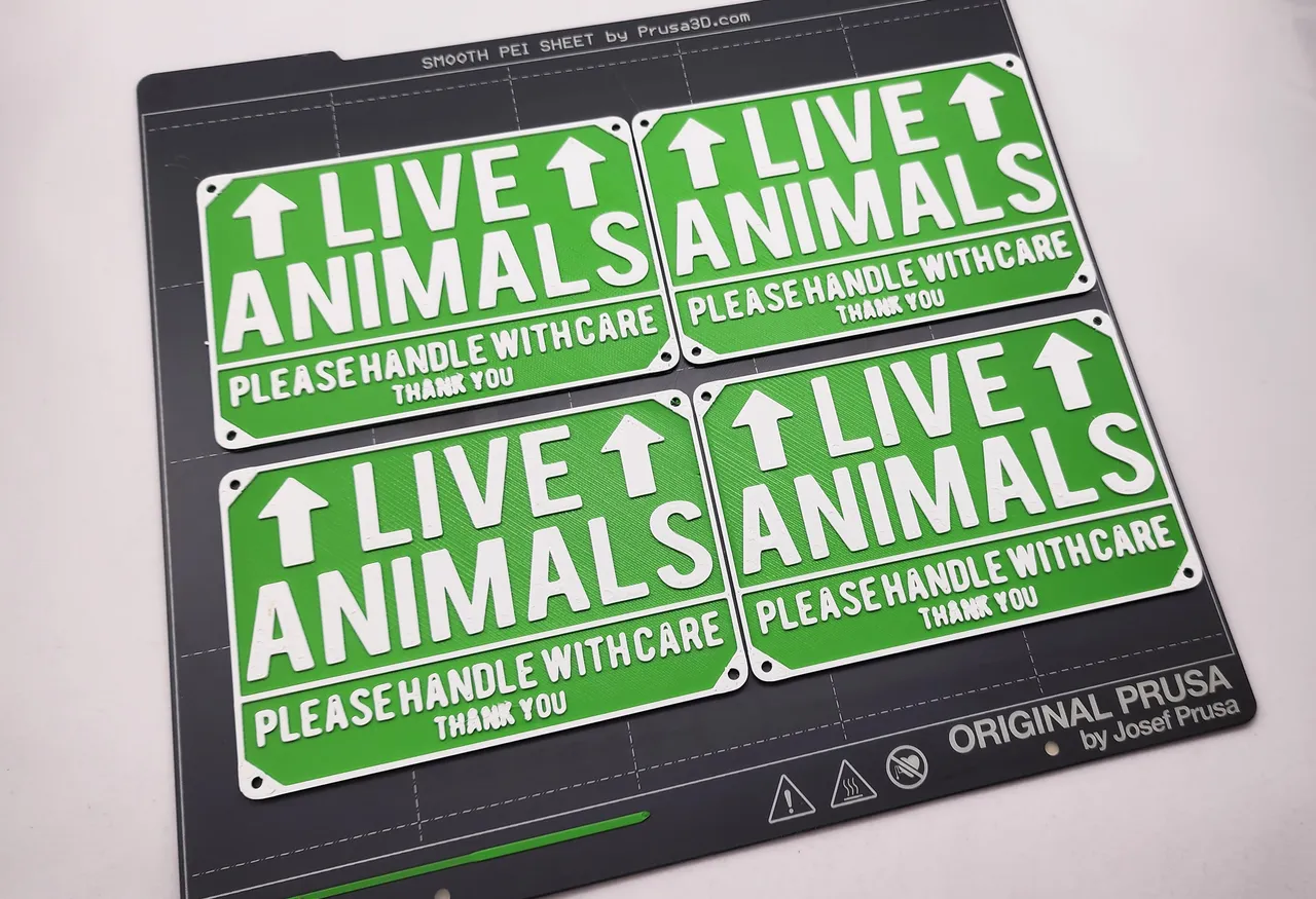 Live Animals Sign 2-Color by Triple G Workshop | Download free STL model | Printables.com for Free Printable Live Animal Shipping Labels
