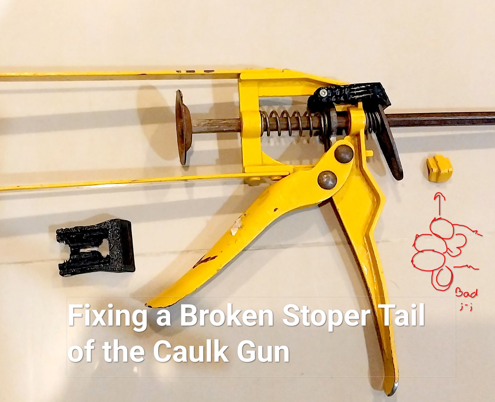 Caulk Gun Release Plate Tail Holder Fixer