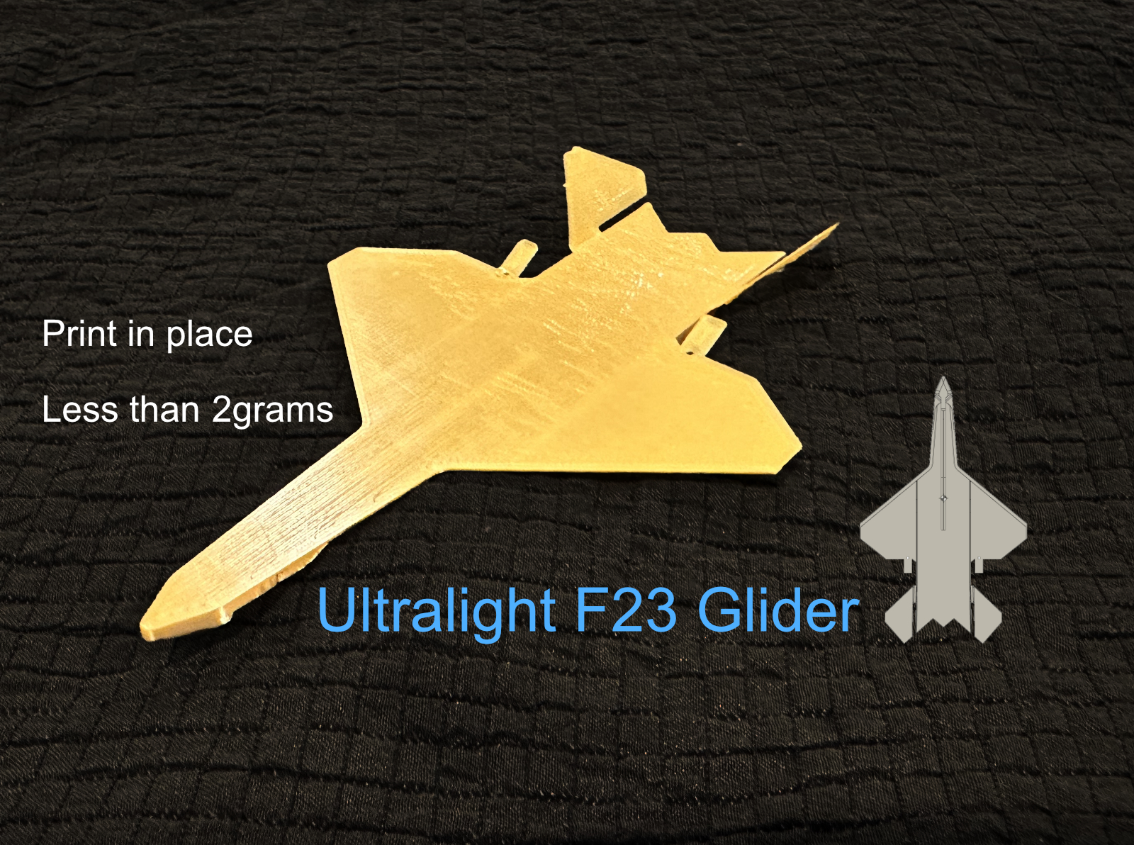 F23 ultralight glider Print in Place