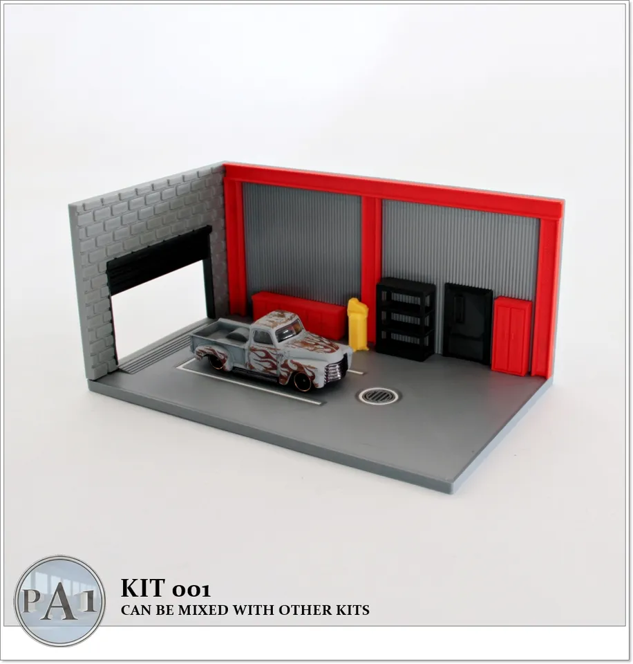 3D print MINI GARAGE DIORAMA FOR 1/64 SCALE DIECASTS - MODEL 006