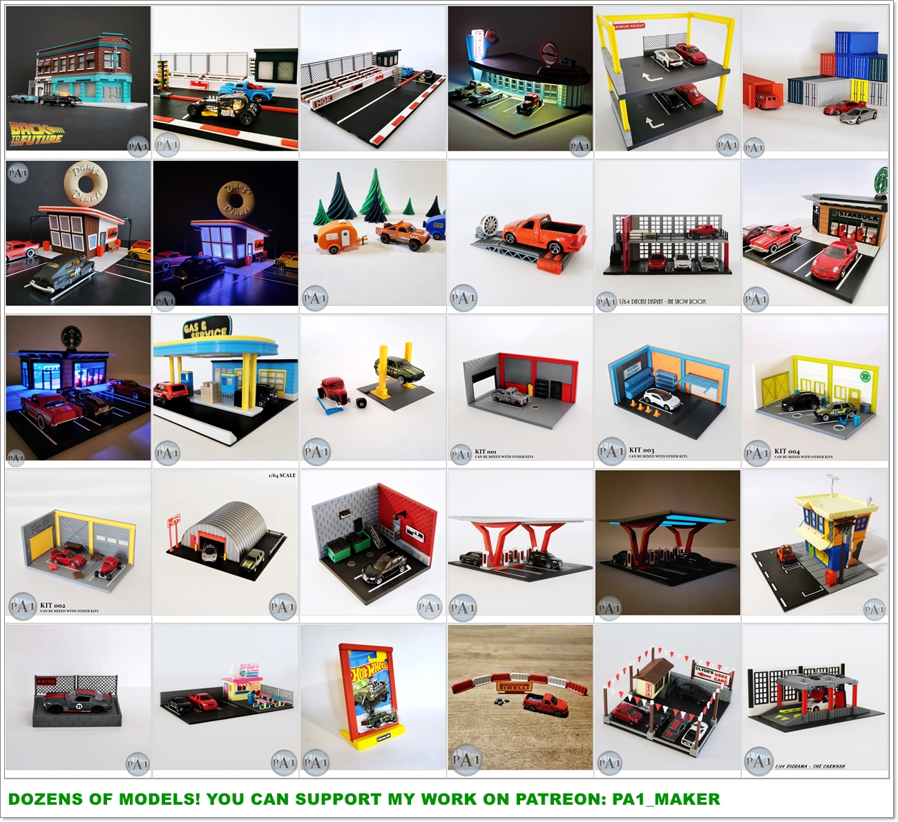 MINI GARAGE DIORAMA FOR 1/64 SCALE DIECASTS - OPTIMIZED FOR FDM ...