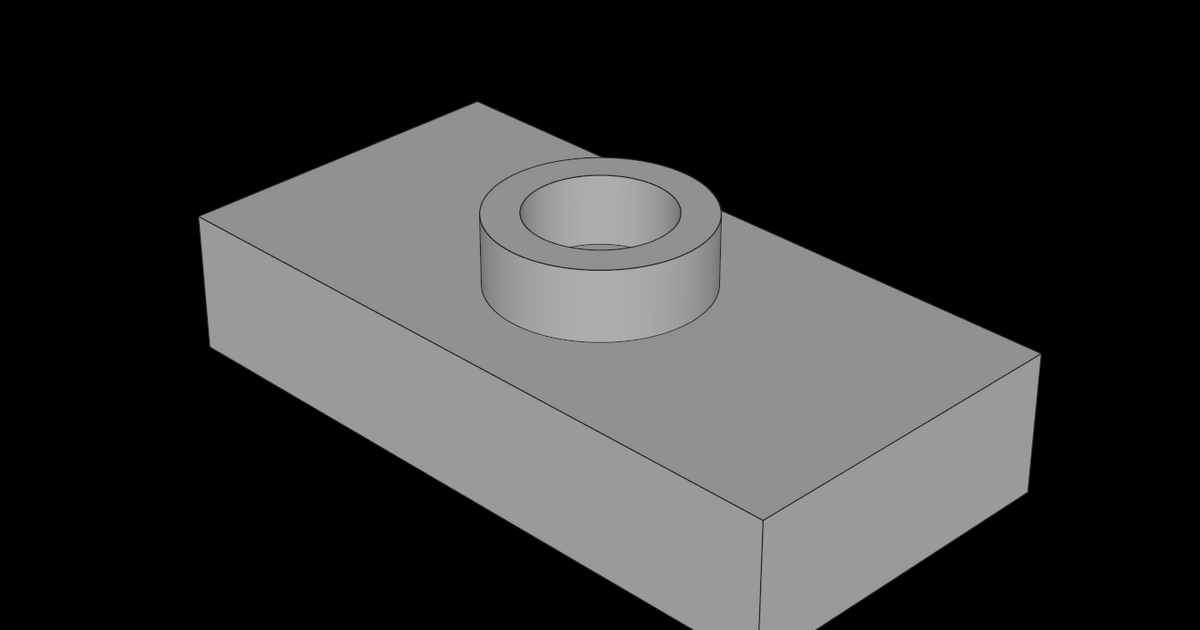 Lego Compatible (3794a.dat) Plate 1 x 2 without Groove with 1 Centre ...