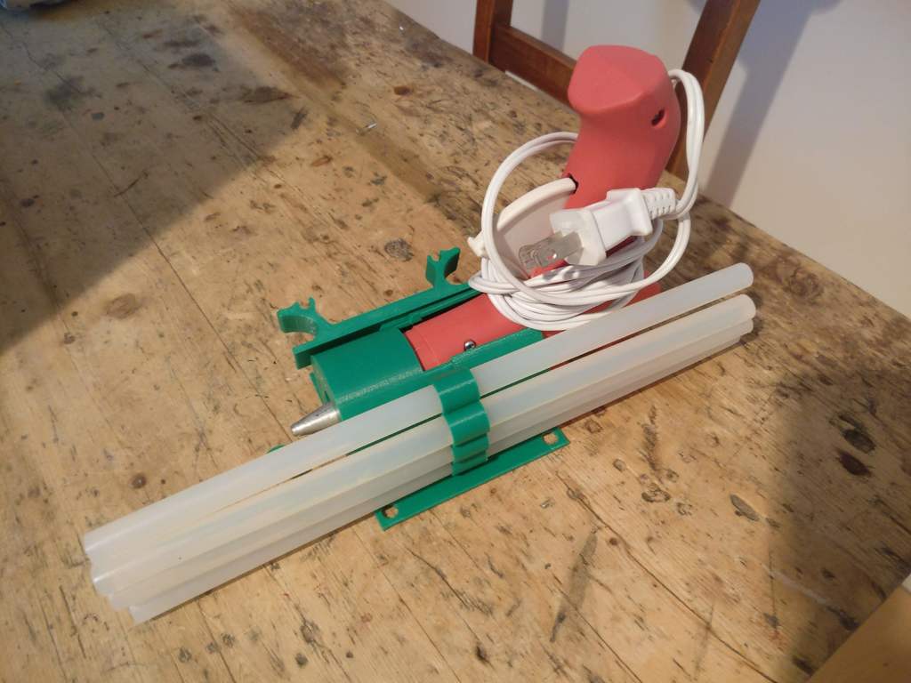 Hot glue gun horizontal/vertical mount Pegboard compatible by Albert