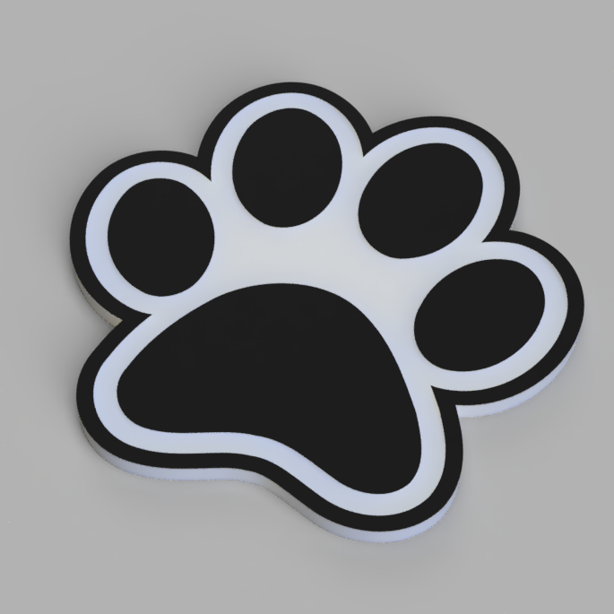 Miniatura 2 do modelo 3D Cat Paw Coaster