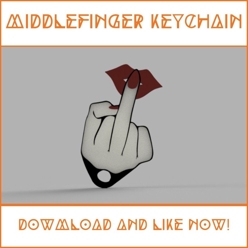 Middlefinger Keychain by 3D Poesie
