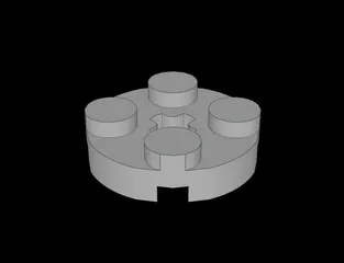 Lego Compatible (4032.dat) Plate  2 x  2 Round with Axlehole