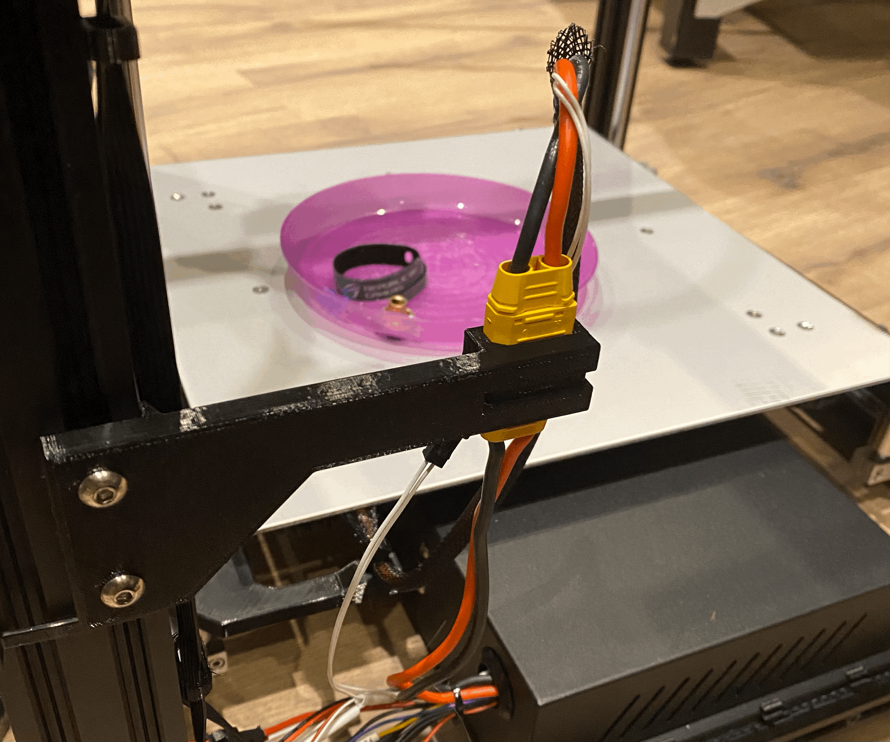 Ender 5 Plus heating bed cable holder