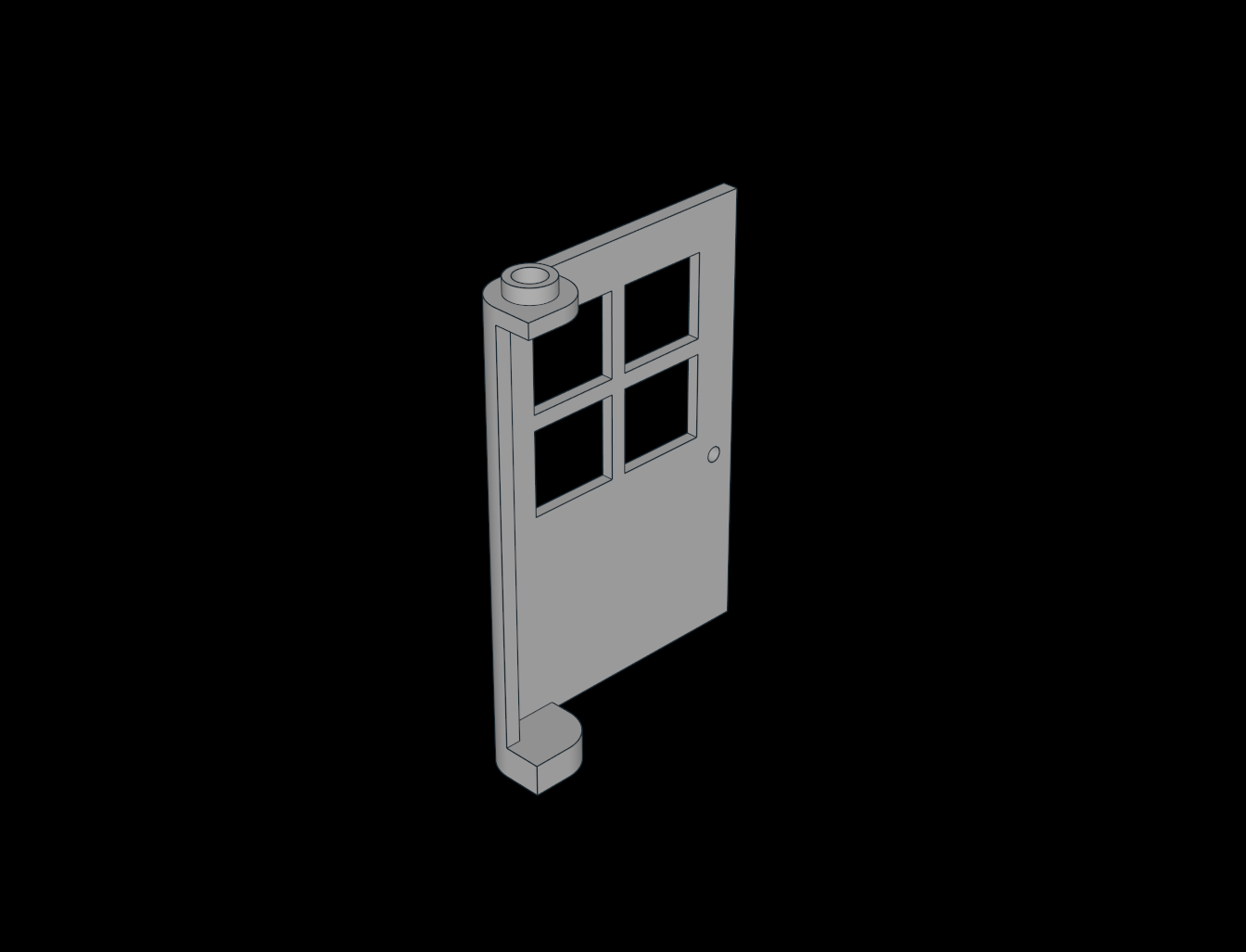 Lego Compatible (3861.dat) Door  1 x  4 x  5 with 4 Panes and Reinforced Hinge