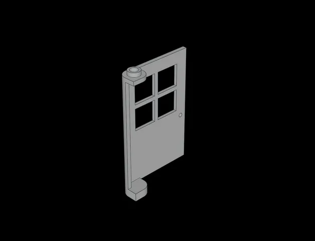 Lego Compatible (3861.dat) Door  1 x  4 x  5 with 4 Panes and Reinforced Hinge