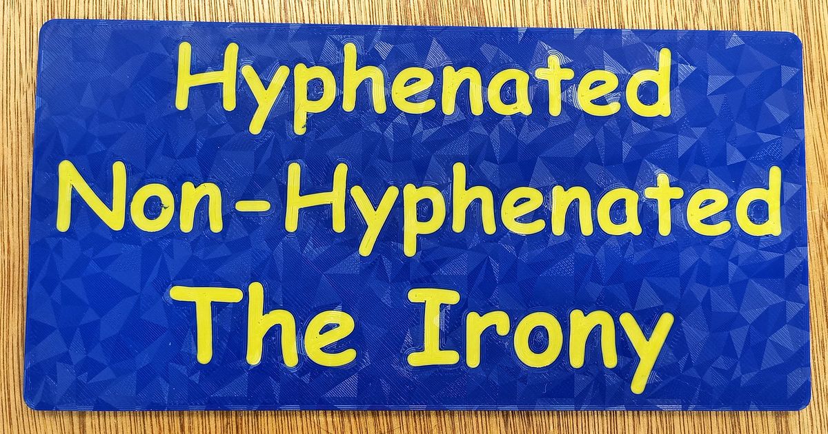 Funny Sign Hyphenated / NonHyphenated The Irony by Spudd78