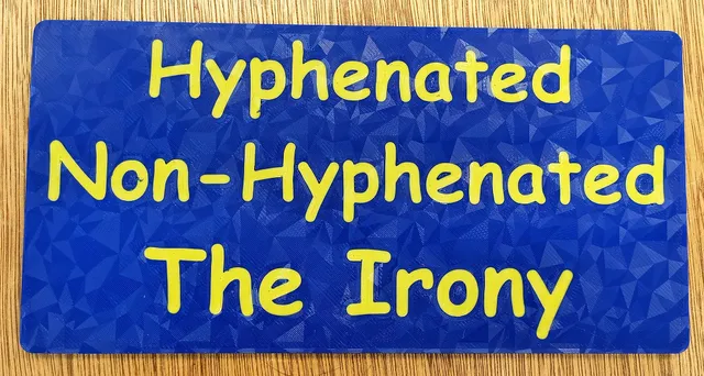 Funny Sign - Hyphenated / Non-Hyphenated The Irony